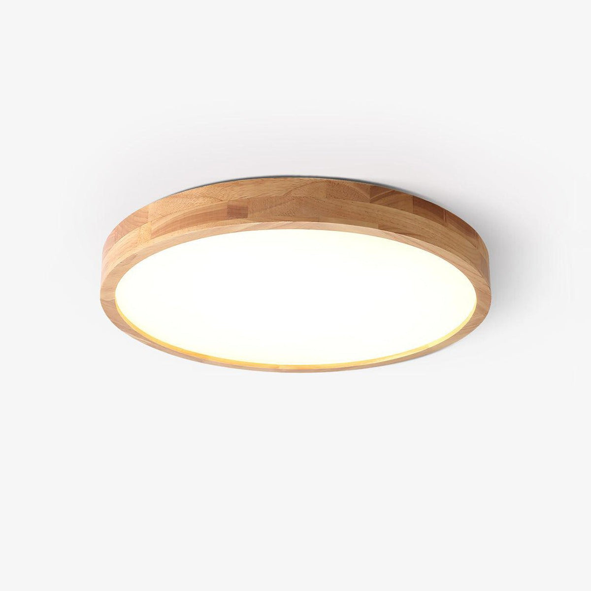 Round Wood Ring LED Flush Ceiling Light