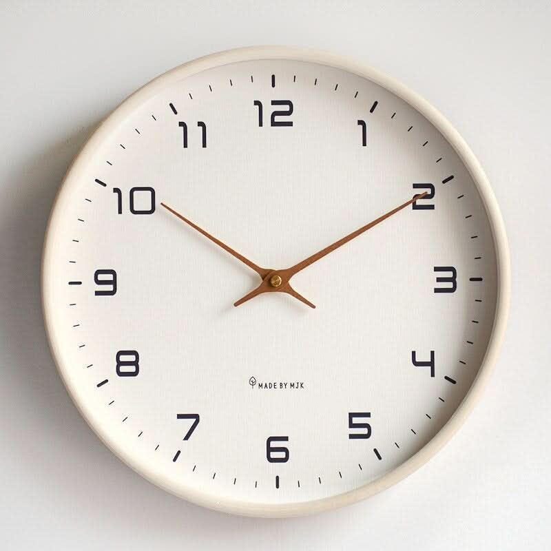 Round Wooden Wall Clock with Silent Movement