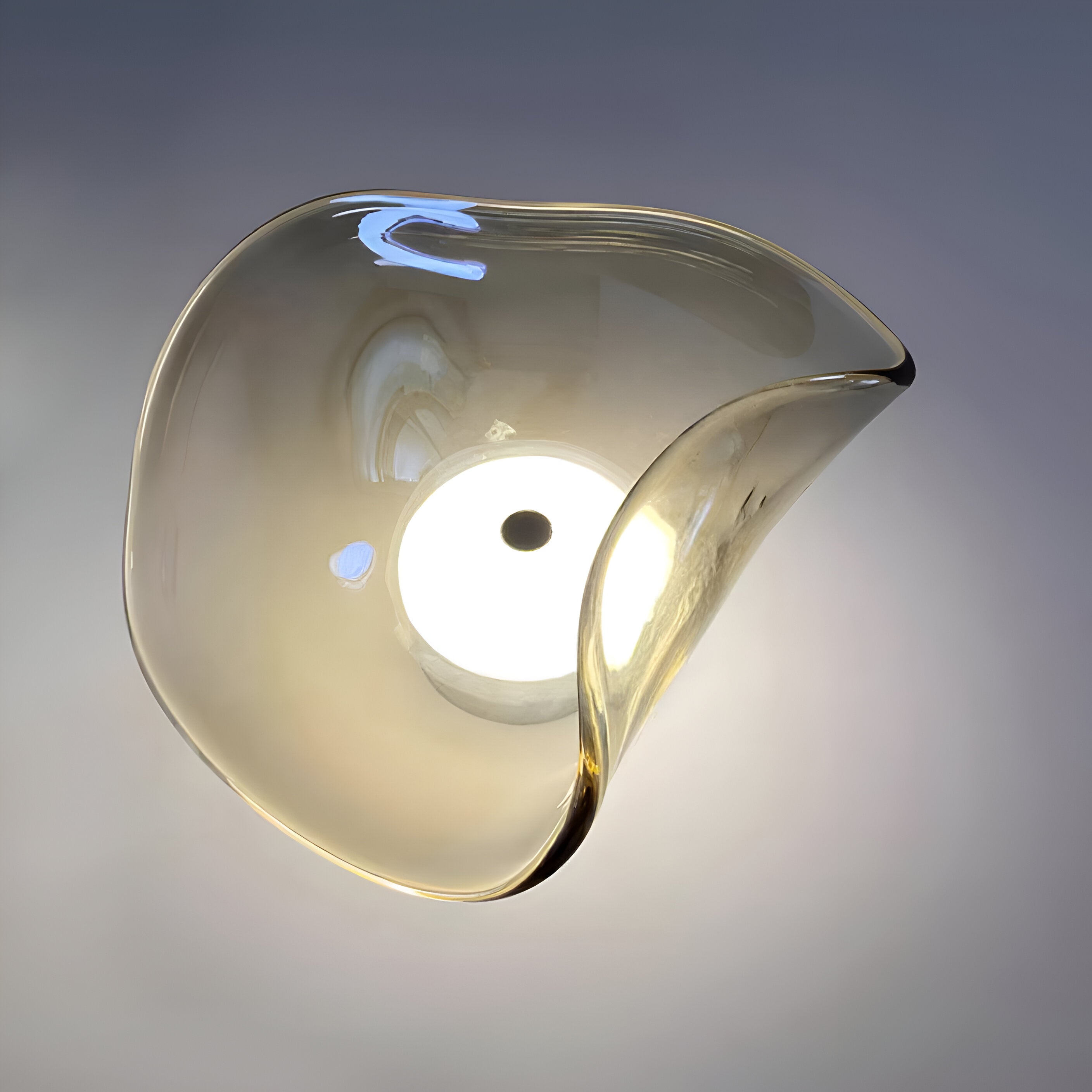 Japandi Glass Wall Sconce with Curved Shade