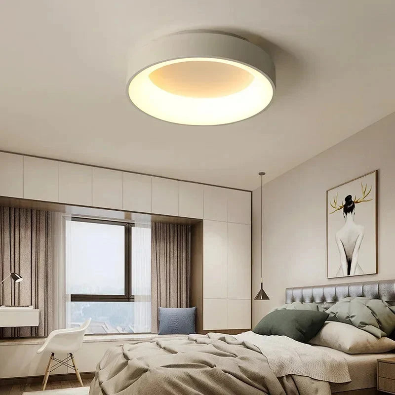 Nordic Round LED Ceiling Light with Soft Halo