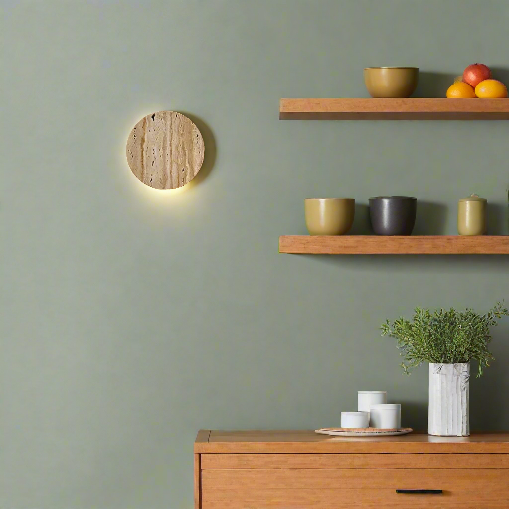 Wabi Sabi Travertine Sconce with Up Down Glow