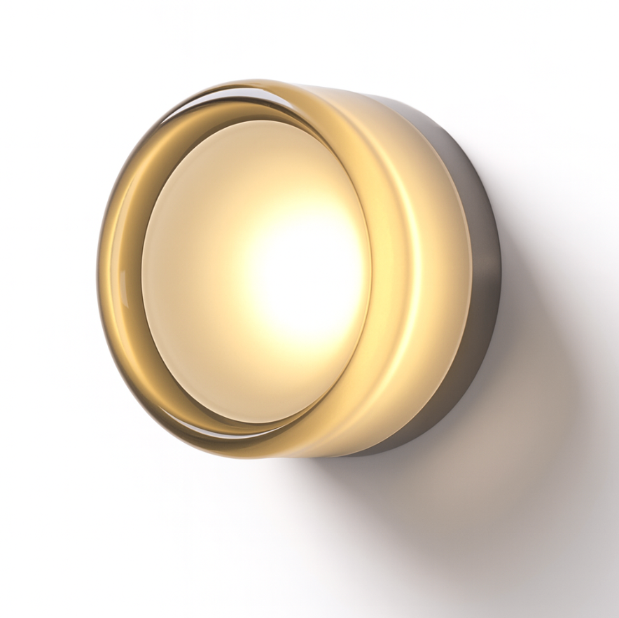 Modern Glass Wall Sconce with Rippled Shade