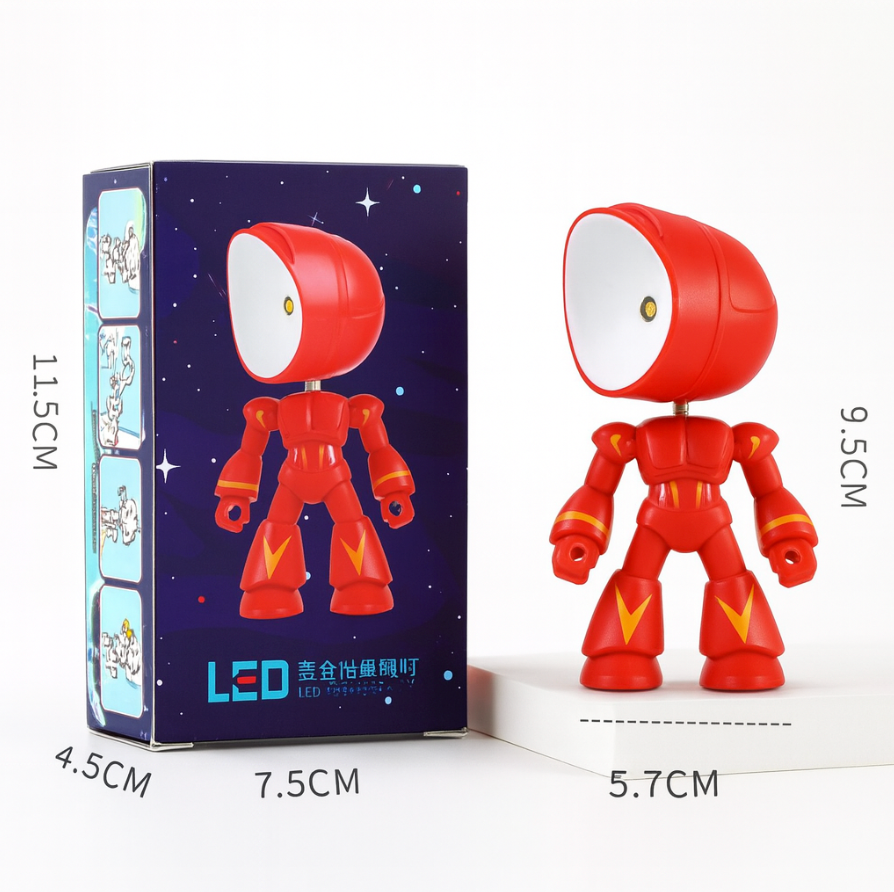 Plastic Robot LED Table Lamp with Hooded Head