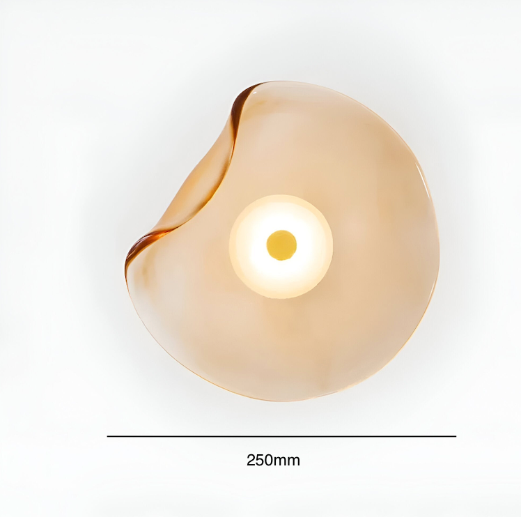 Japandi Glass Wall Sconce with Curved Shade