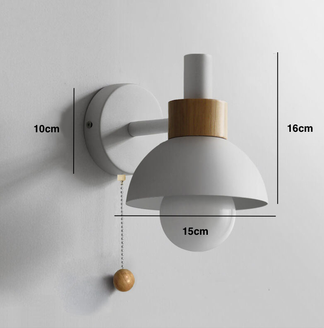 Nordic Metal Globe Wall Sconce with Pull Cord