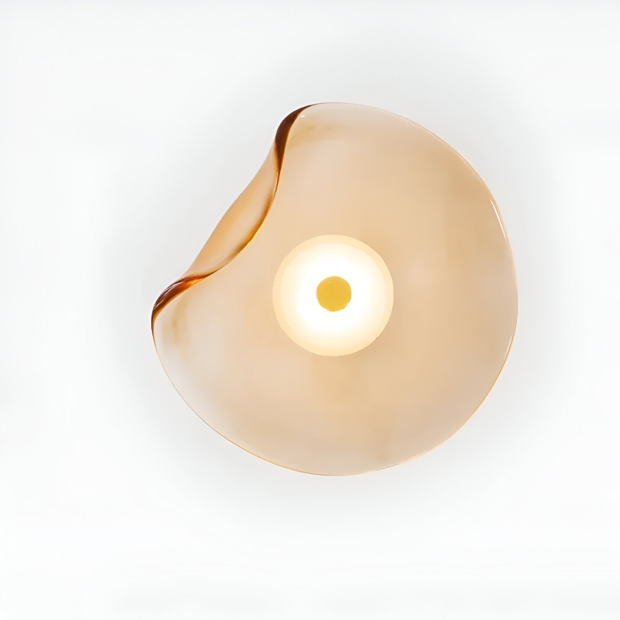 Japandi Glass Wall Sconce with Curved Shade