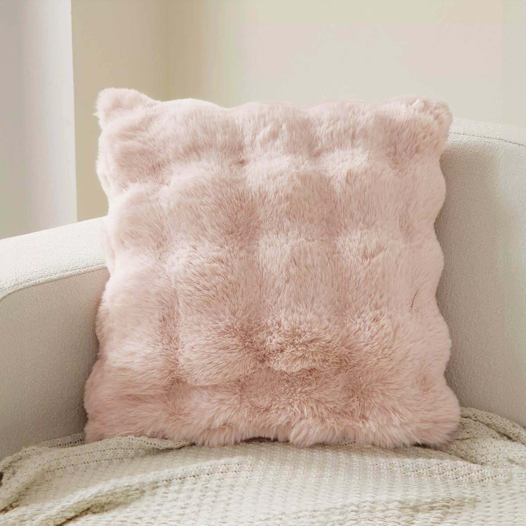 Soft Faux Fur Pillow Cover with Hidden Zipper