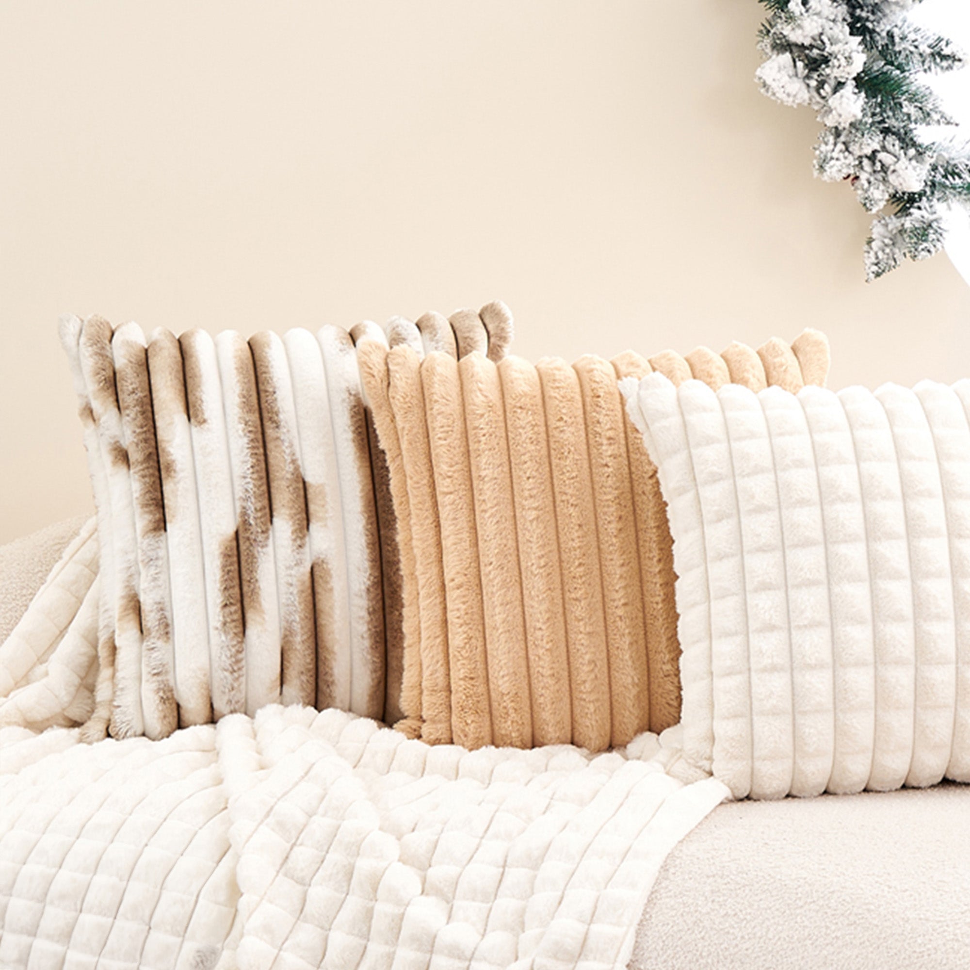 Soft Faux Fur Pillow Cover with Hidden Zipper