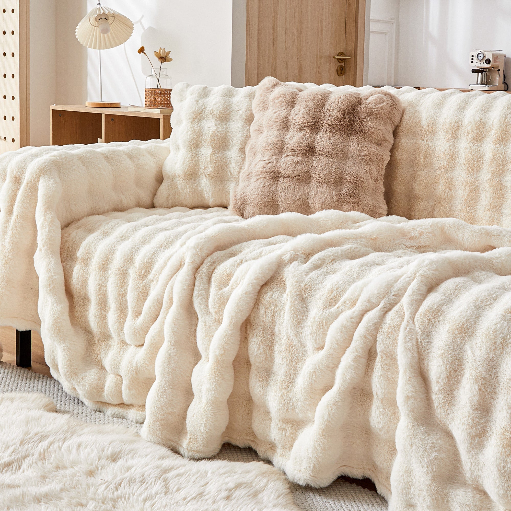 Soft Faux Fur Pillow Cover with Hidden Zipper
