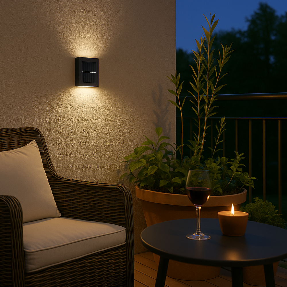 Solar Wall Light with Warm Up-and-Down Glow