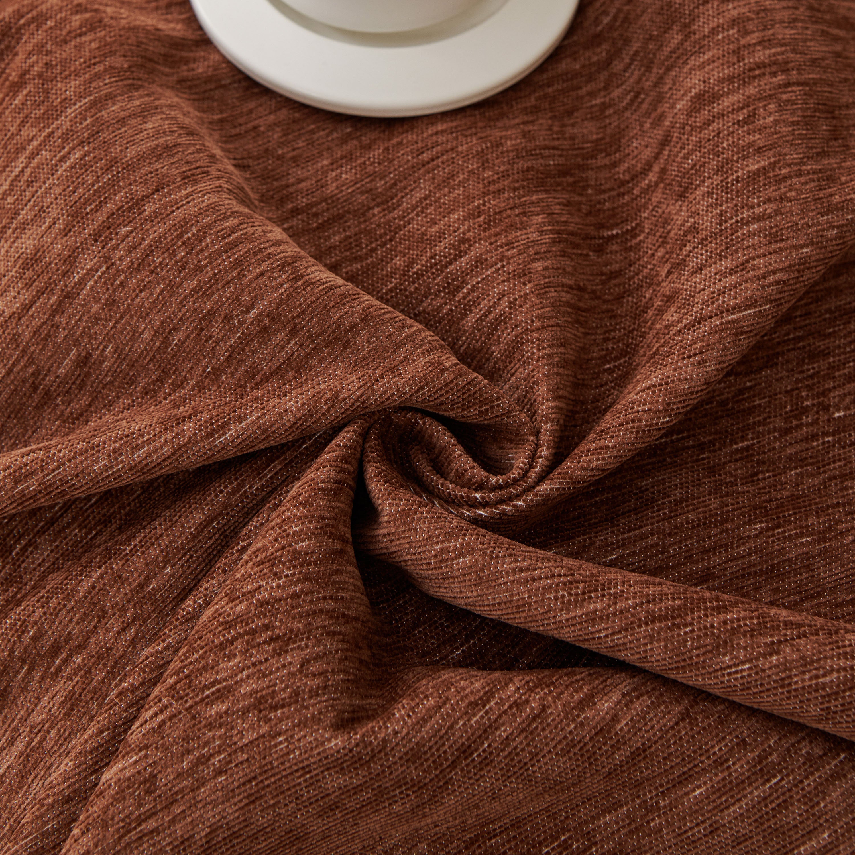 Solid Chenille Sofa Throw with Fringed Edge