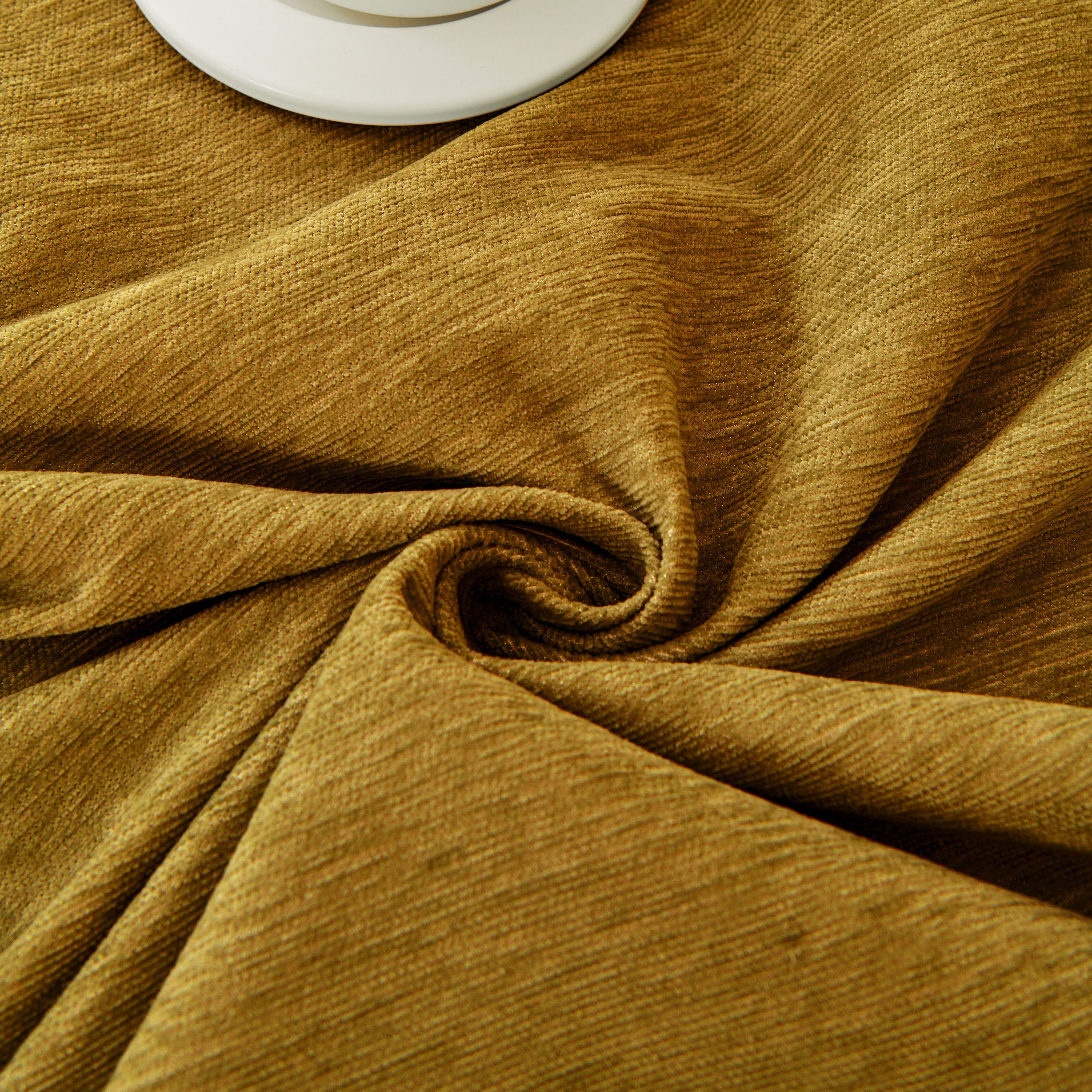Solid Chenille Sofa Throw with Fringed Edge