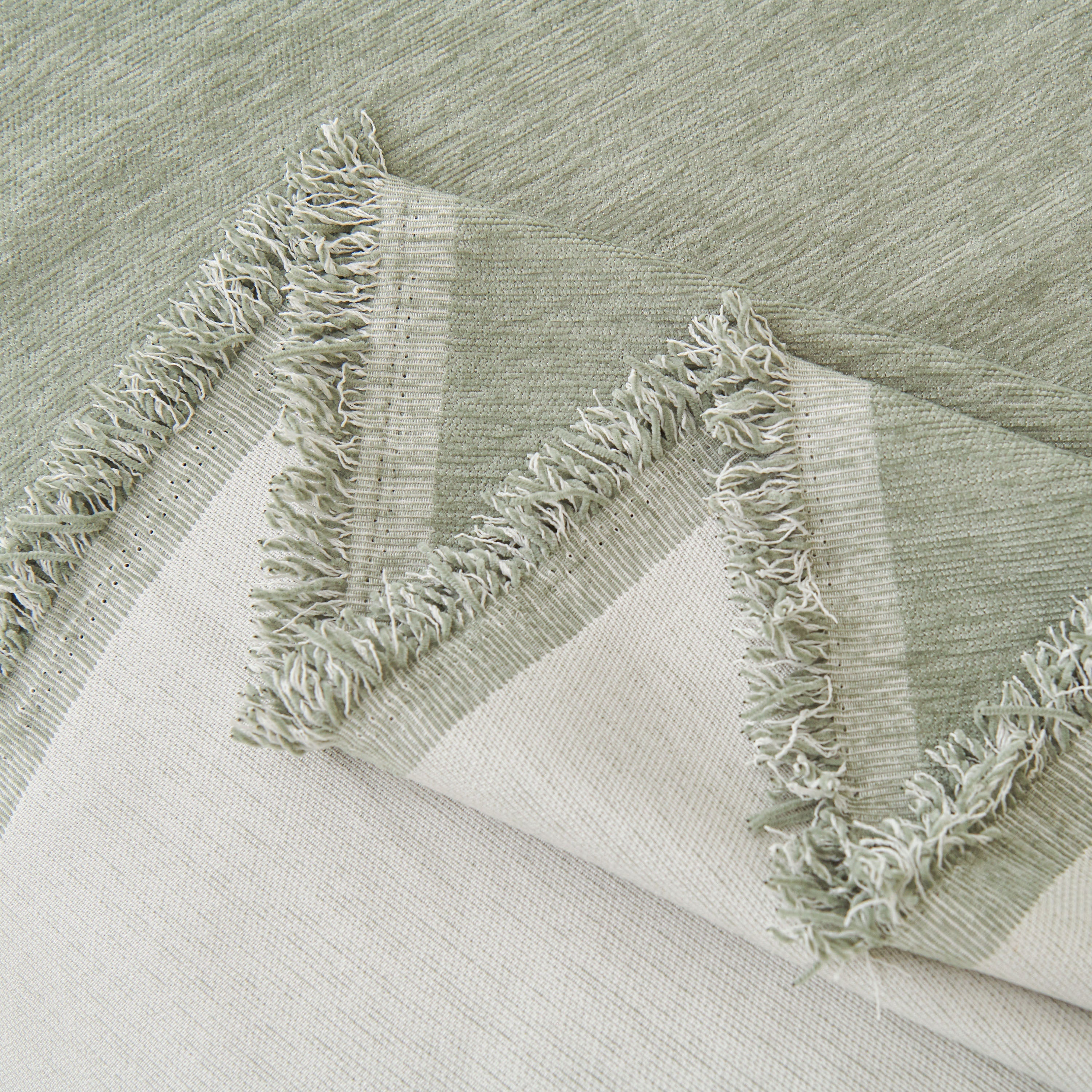 Solid Chenille Sofa Throw with Fringed Edge