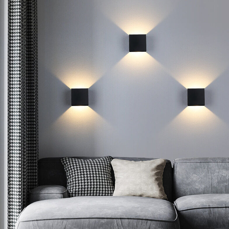 Square Aluminum Wall Sconce Up Down Light