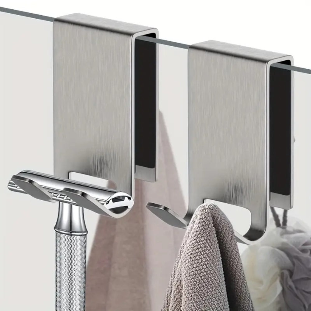 Stainless Steel Over-Door Double Robe Hooks