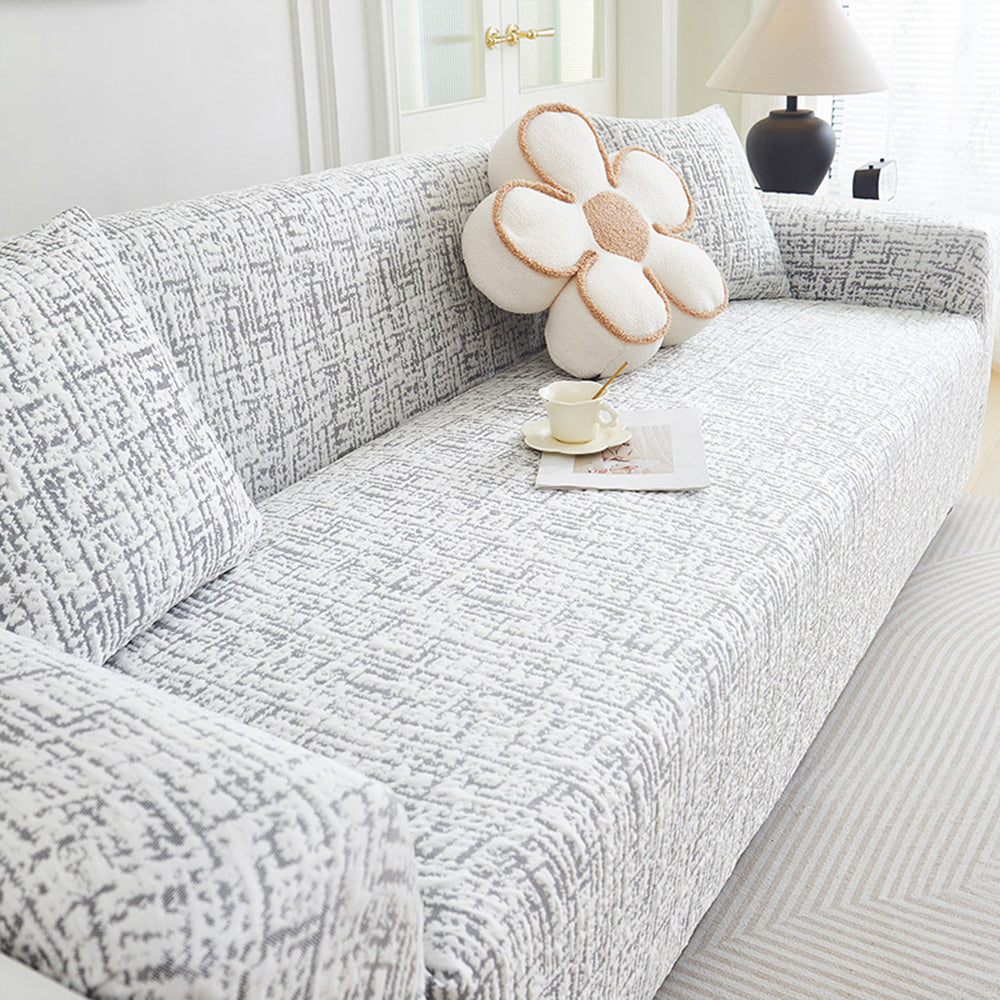 Stretch Sofa Cover with Textured Woven Finish