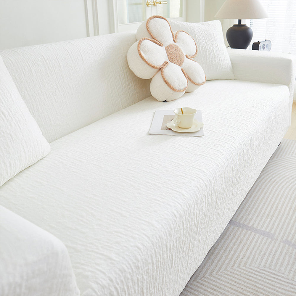 Stretch Sofa Cover with Textured Woven Finish