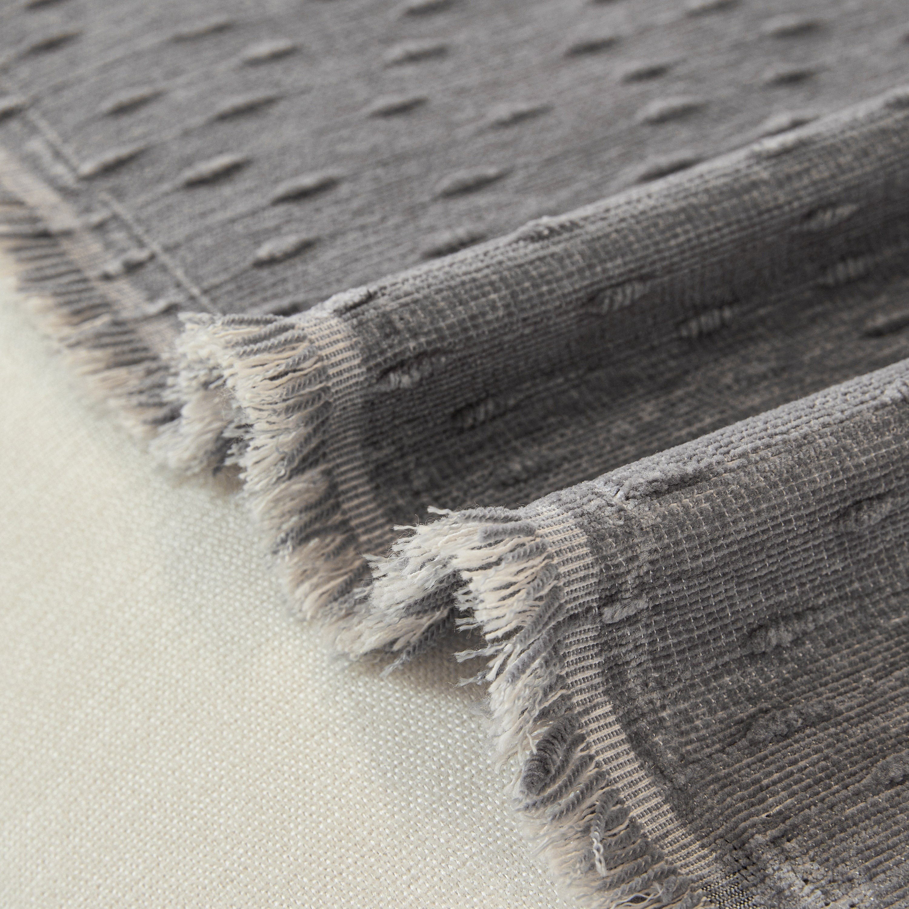 Textured Chenille Sofa Cover with Fringe Trim