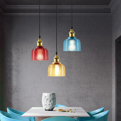 Textured Glass Pendant with Brass Fitter