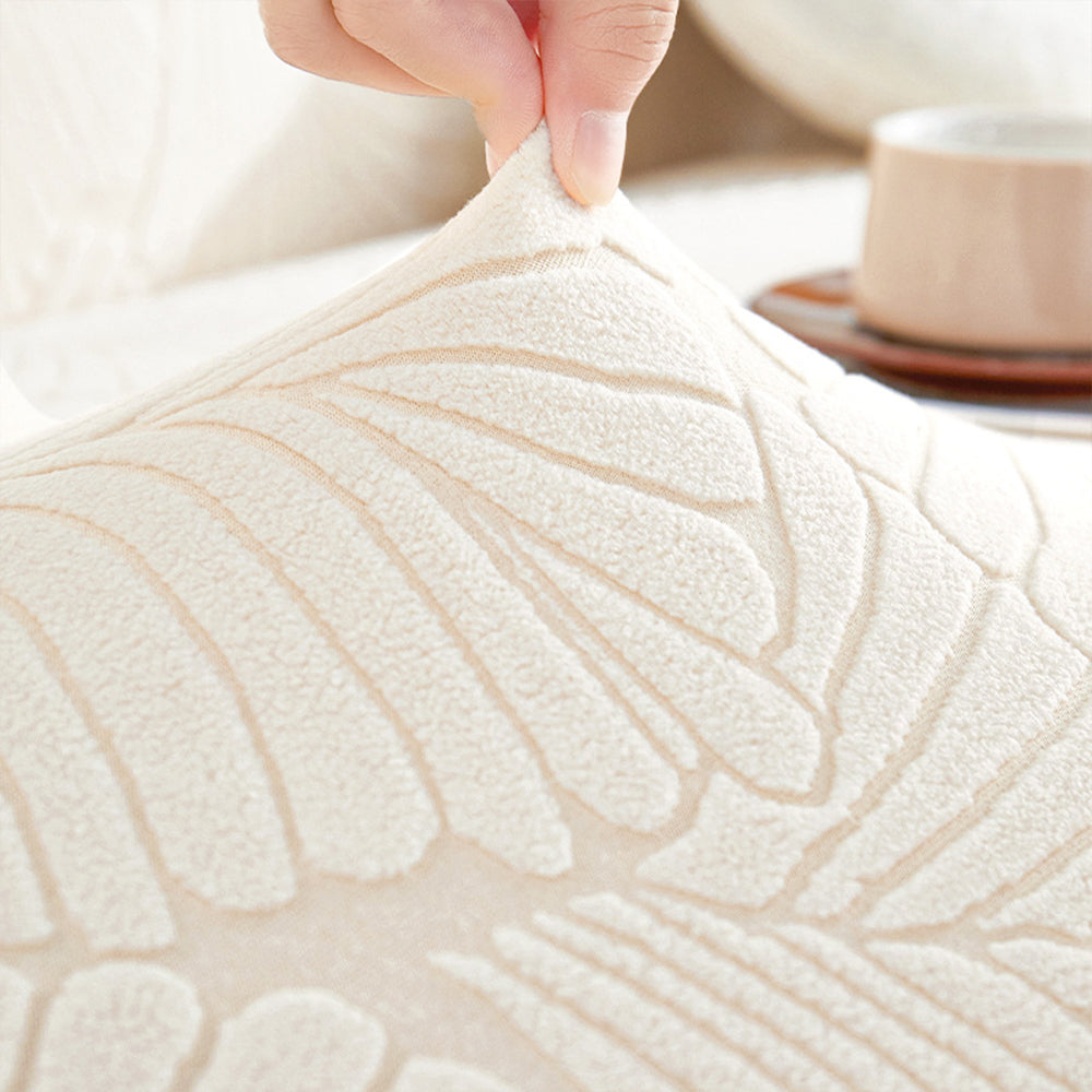 Textured Leaf Jacquard Stretch Sofa Slipcover