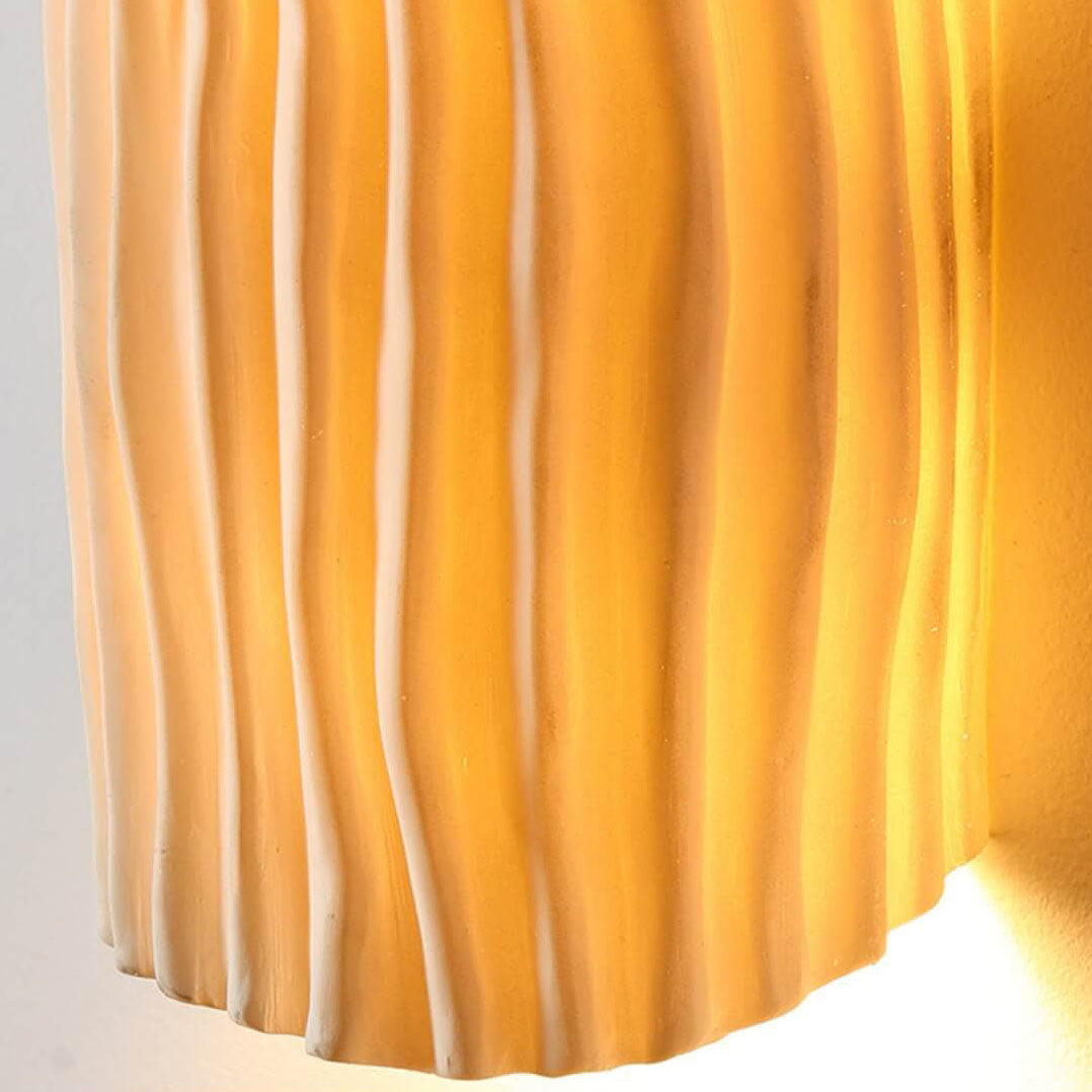 Textured Resin Wave Wall Sconce with LED Glow