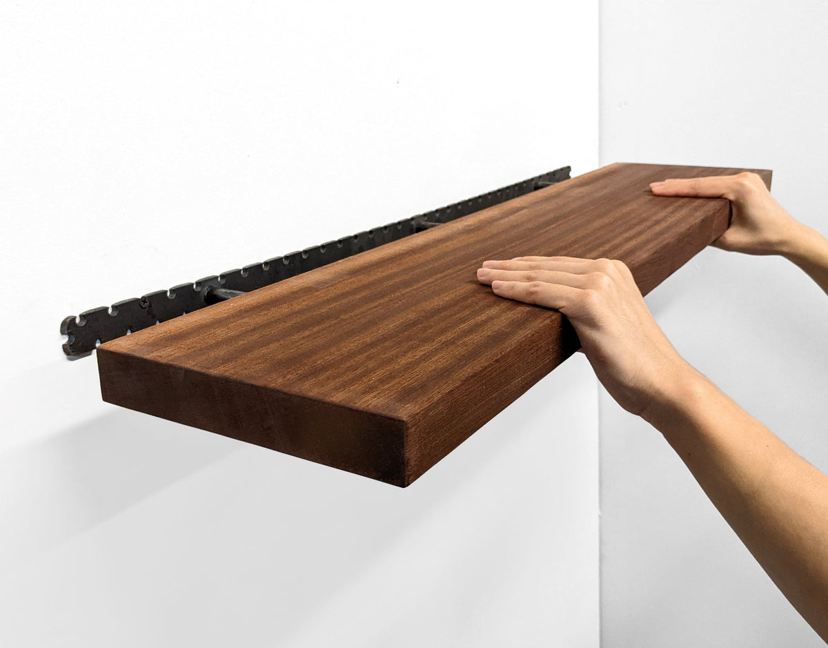 Thick Mahogany Floating Shelves in 60" to 84" lengths