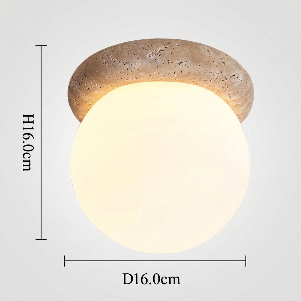 Travertine Globe Wall Sconce with Warm Glow