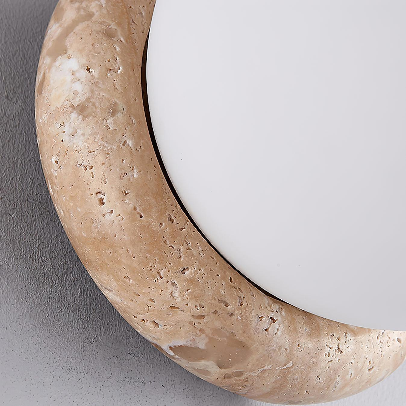 Travertine Globe Wall Sconce with Warm Glow