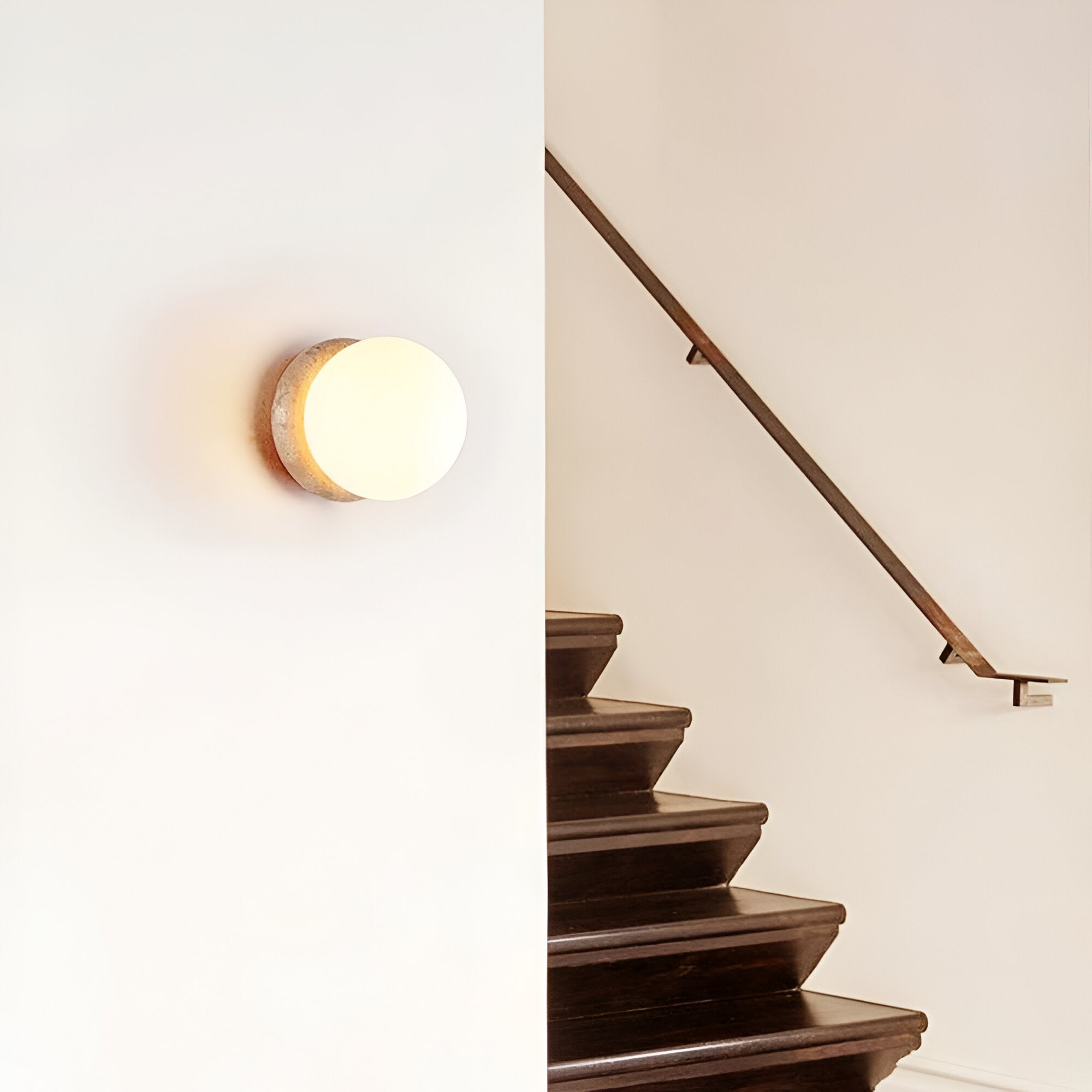 Travertine Globe Wall Sconce with Warm Glow