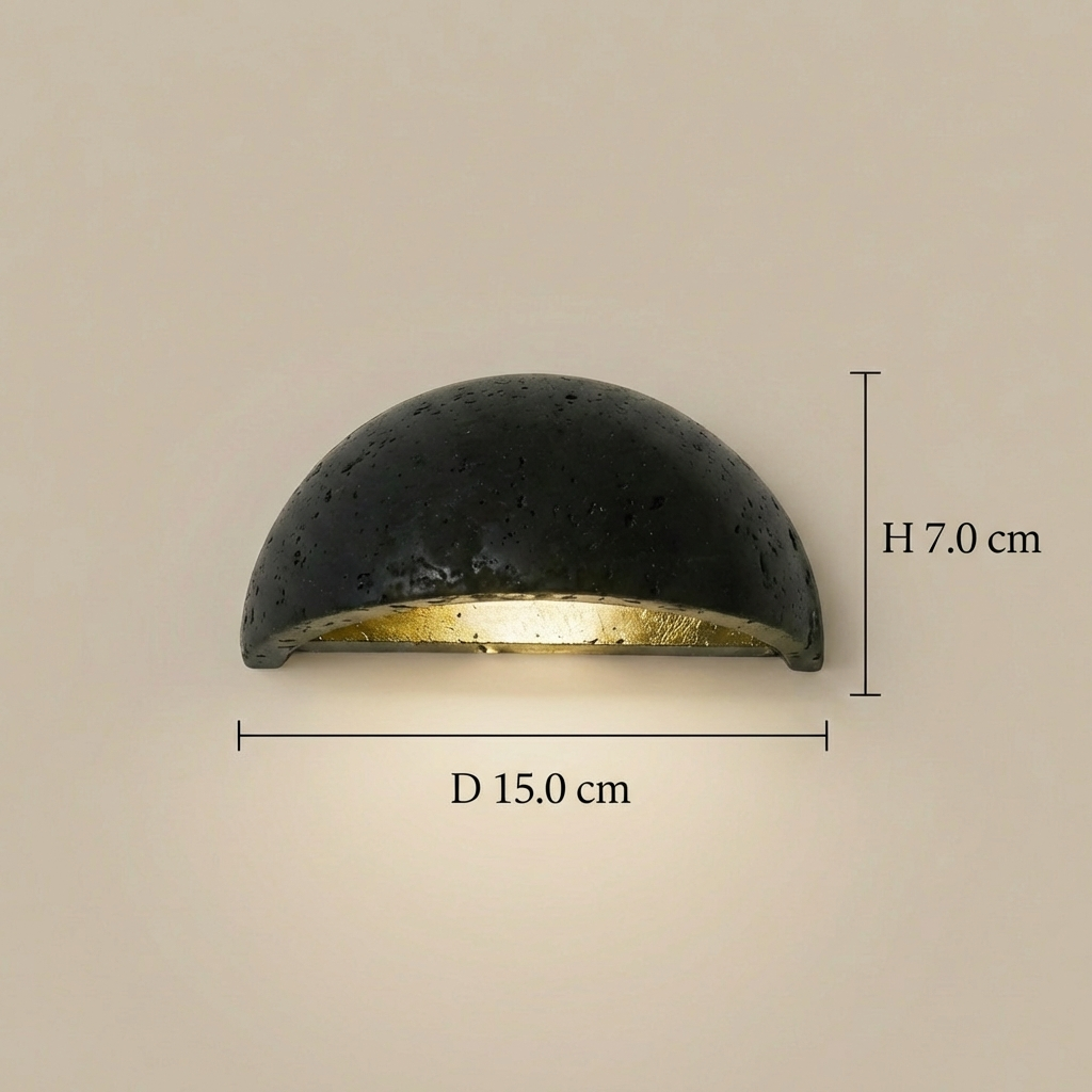 Travertine Wall Sconce with Curved LED Glow