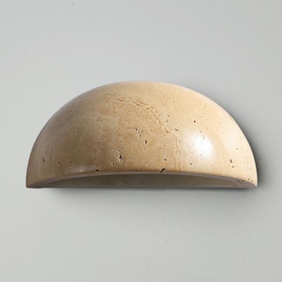 Travertine Wall Sconce with Curved LED Glow