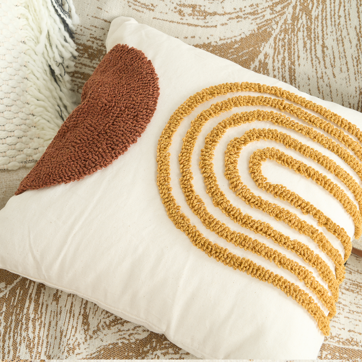 Tufted Arch Cushion Cover with Raised Texture