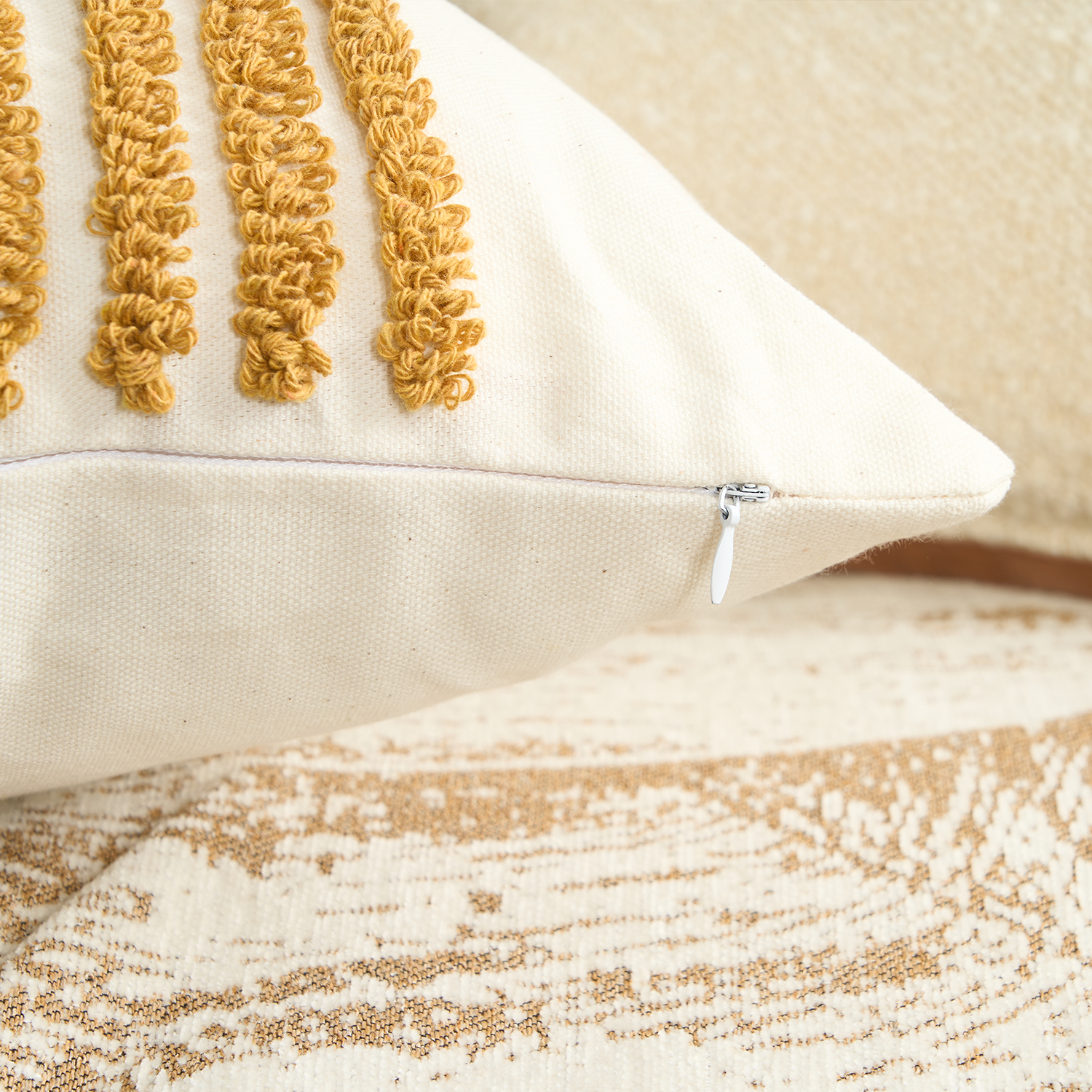 Tufted Arch Cushion Cover with Raised Texture