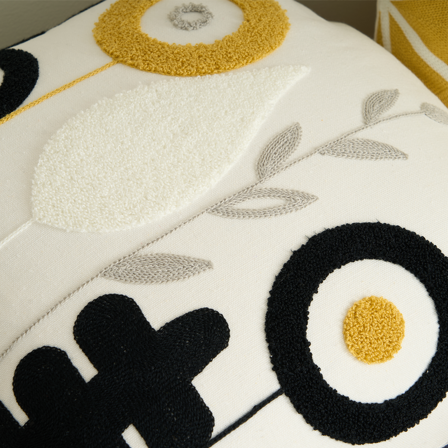 Tufted Floral Cushion Cover with Soft Texture