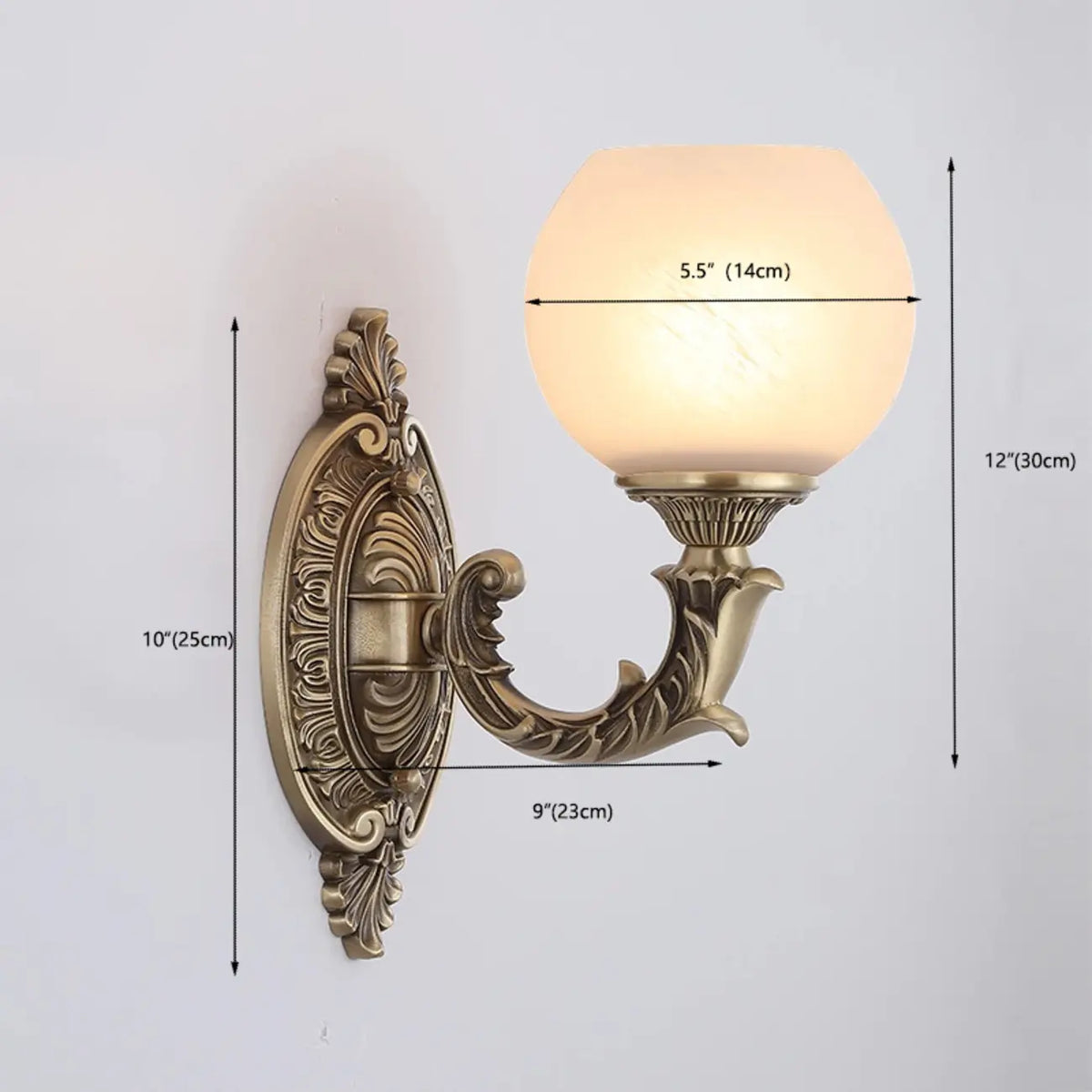 Vintage Brass Lotus Glass Shade Wall Sconce Light - HomeyFad
