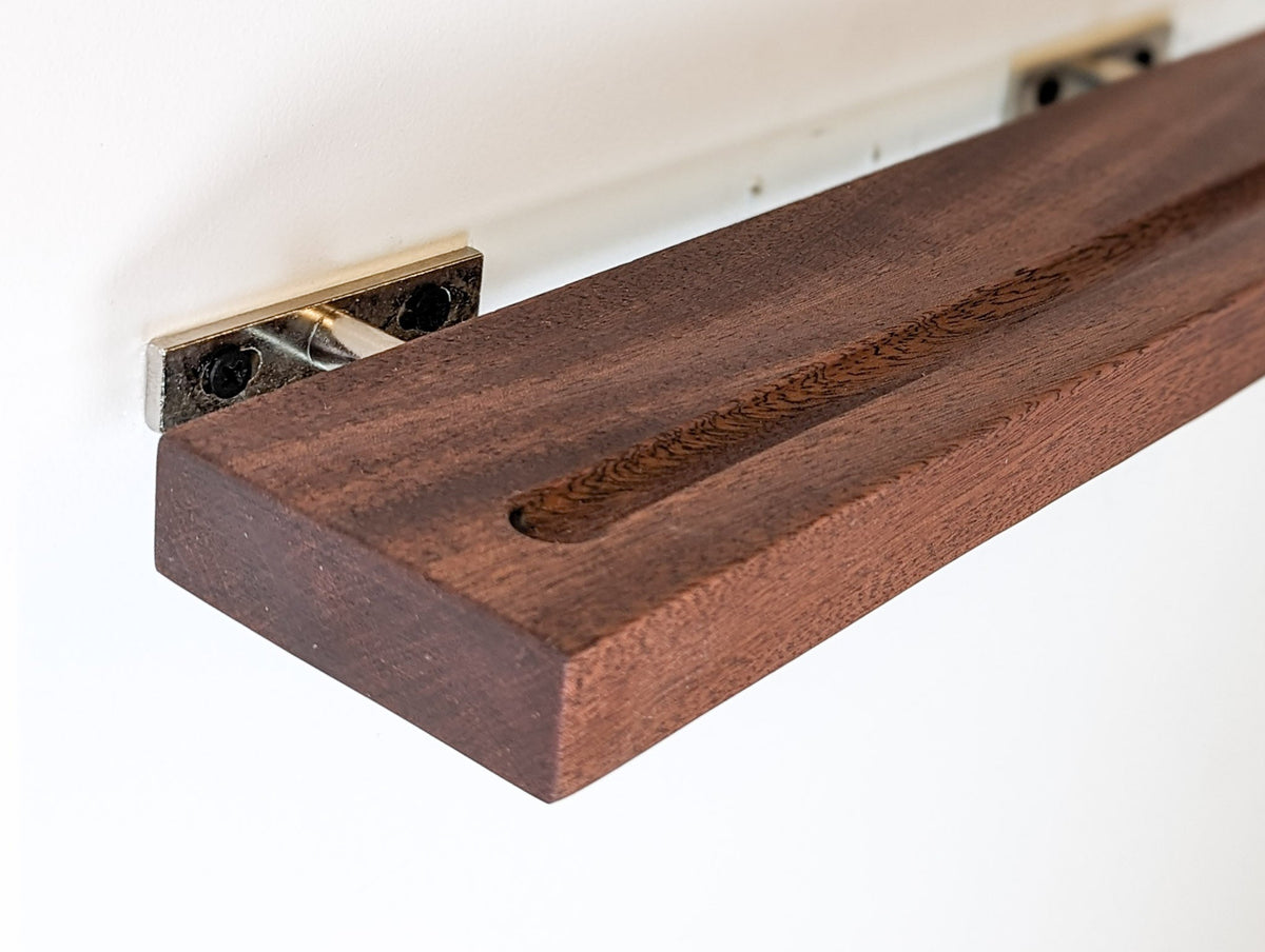 Vinyl Record Floating Shelf in Mahogany