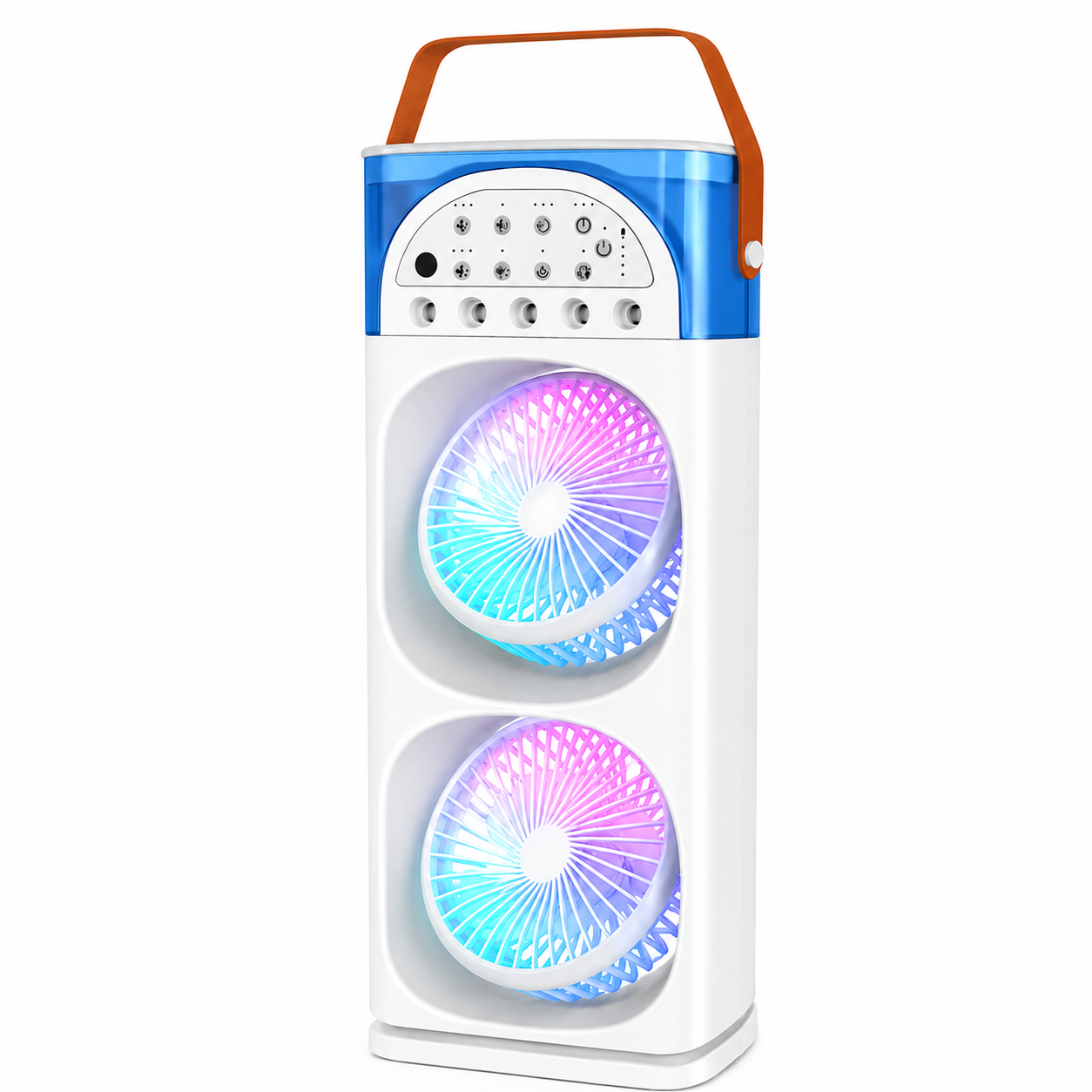 Portable Dual Fan Cooler with RGB Light