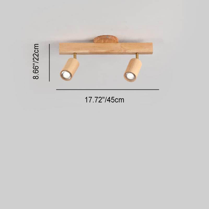 Wood Beam Track Ceiling Light Multi Head
