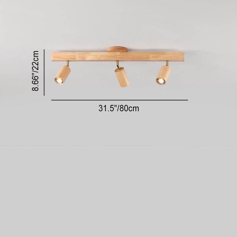 Wood Beam Track Ceiling Light Multi Head