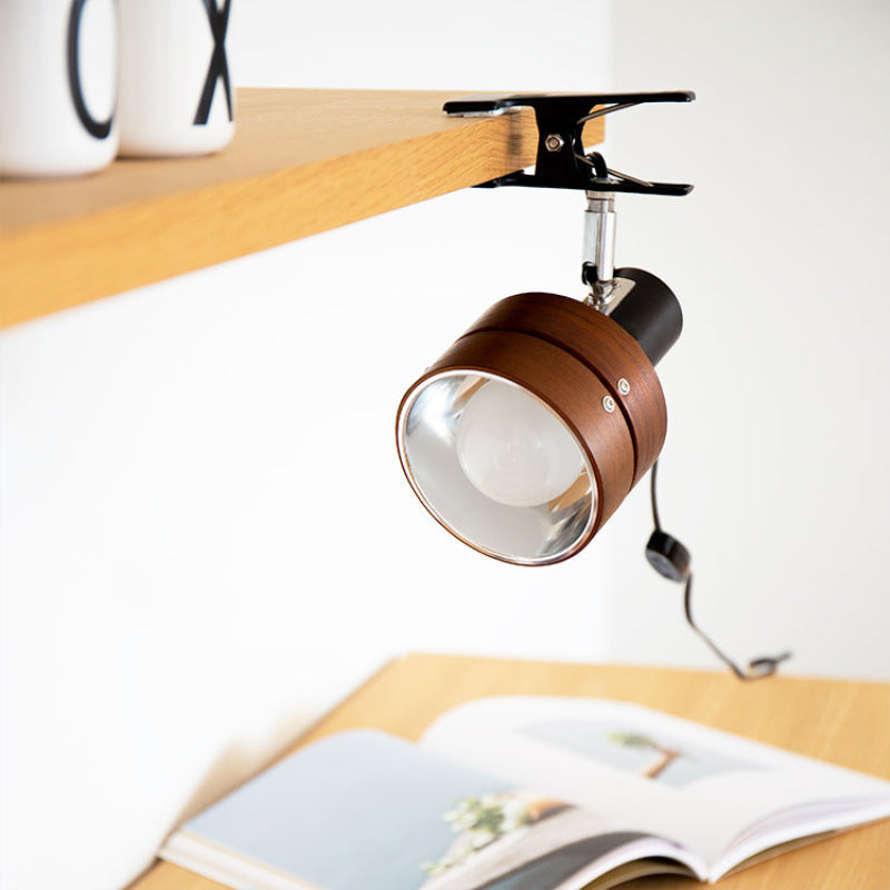 Wood Clip-On Spotlight with Adjustable Head