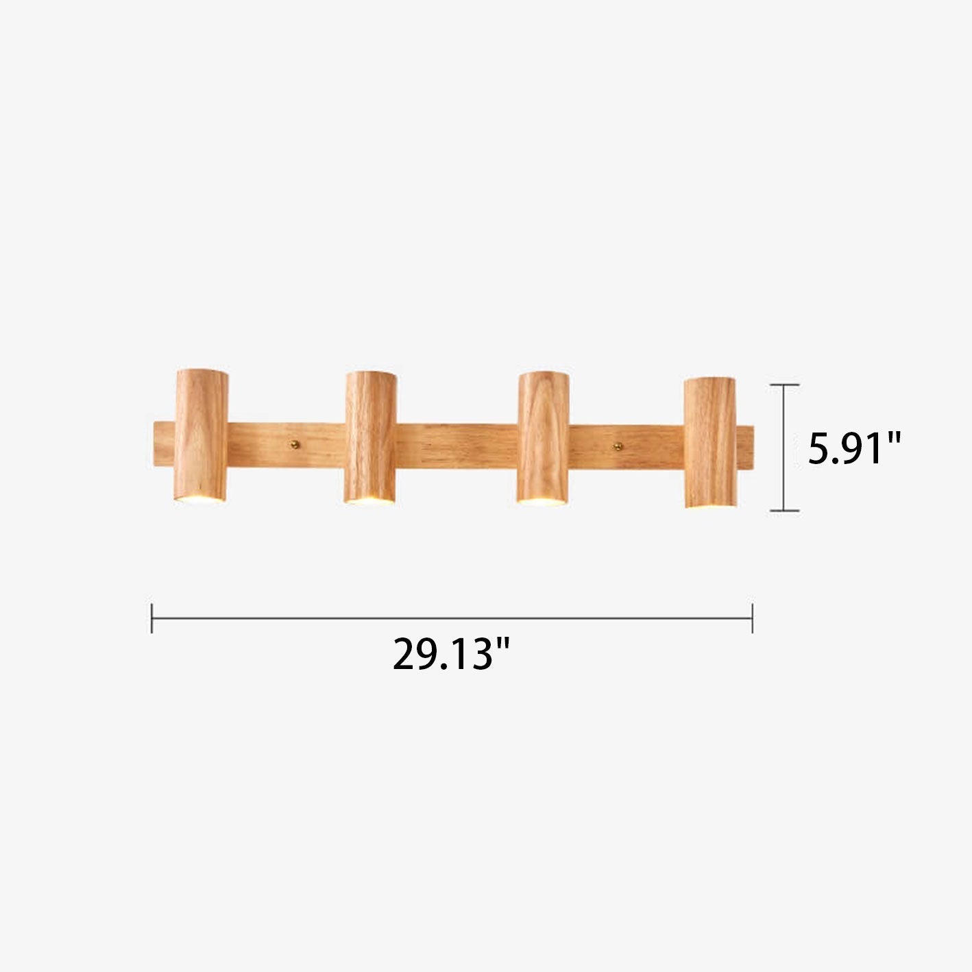 Wood Cylinder LED Wall Light Multi Beam