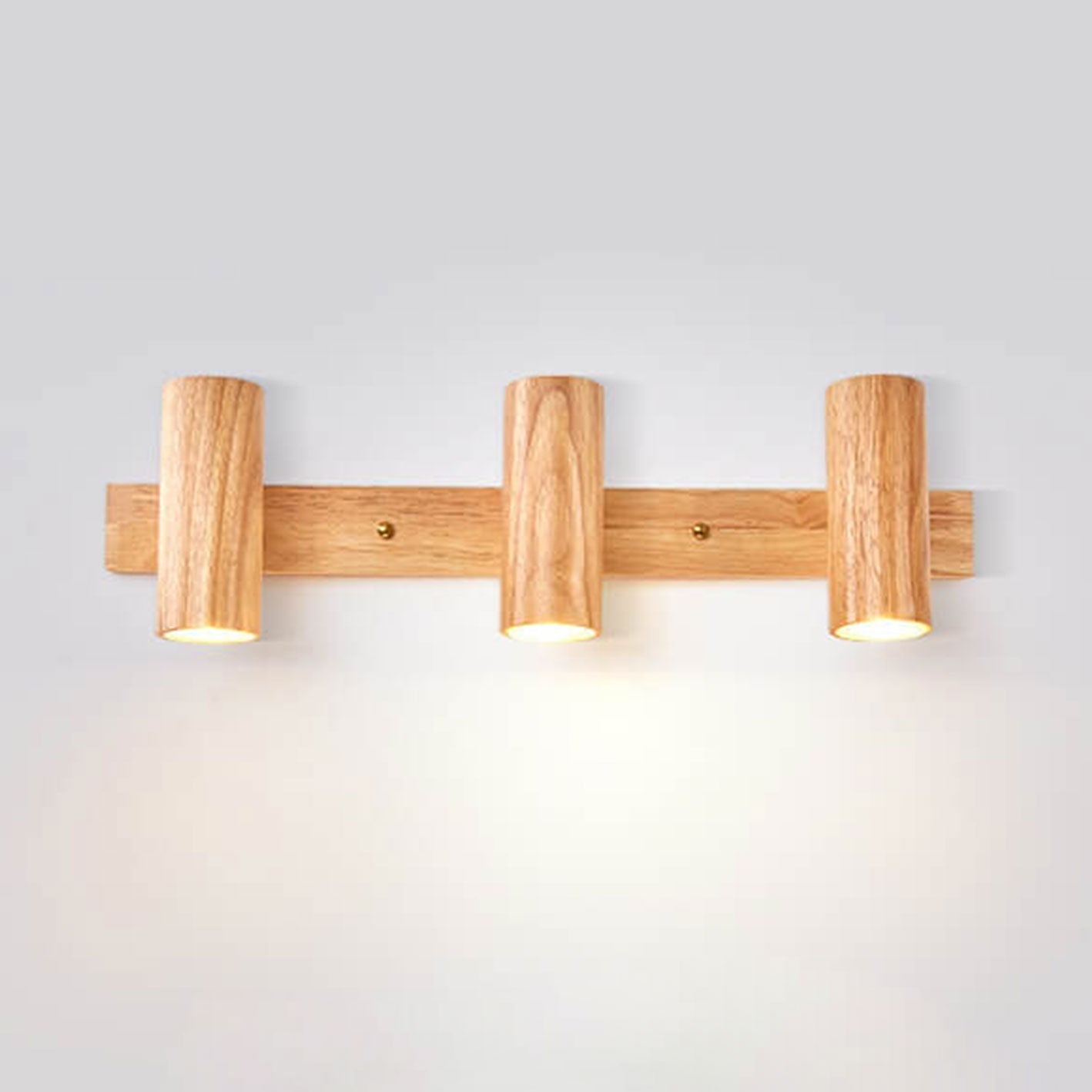 Wood Cylinder LED Wall Light Multi Beam