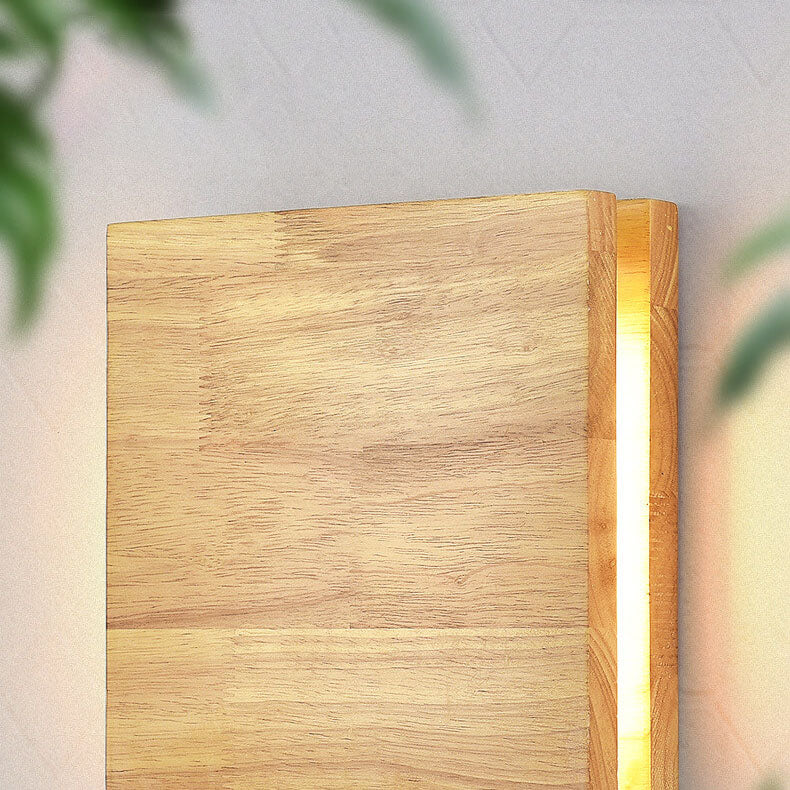 Wood Panel LED Wall Light with Side Glow