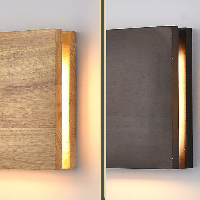 Wood Panel LED Wall Light with Side Glow
