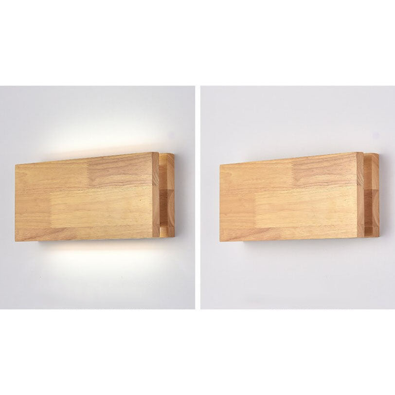 Wood Panel LED Wall Light with Side Glow