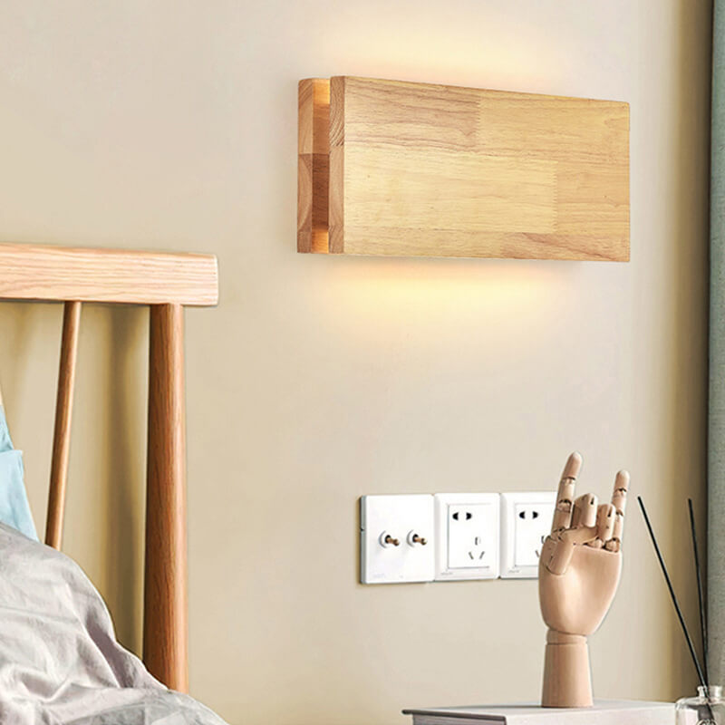 Wood Panel LED Wall Light with Side Glow