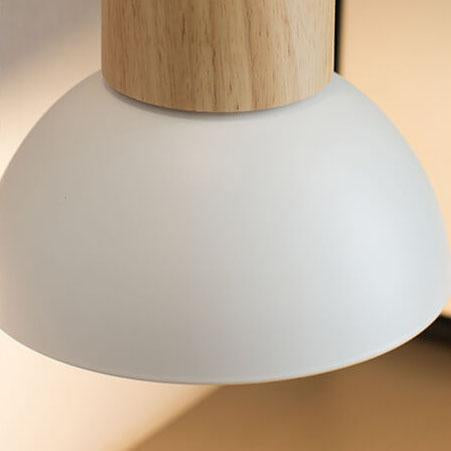 Wood and Iron Dome Wall Light Two Tone