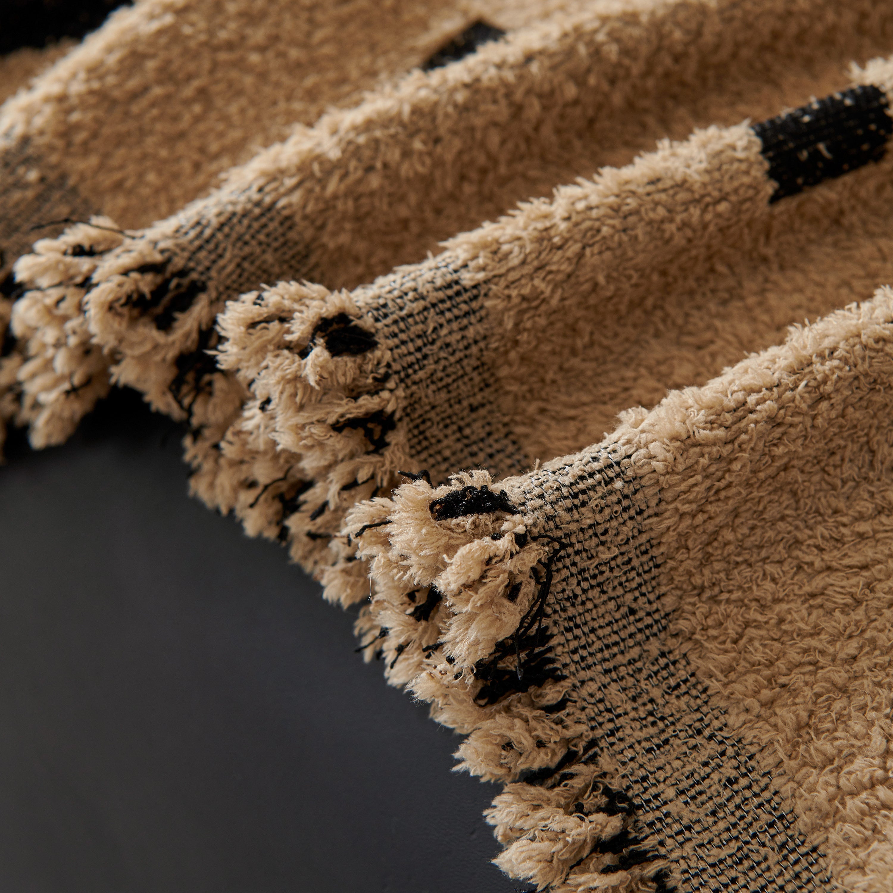 Woven Chenille Sofa Throw with Square Pattern