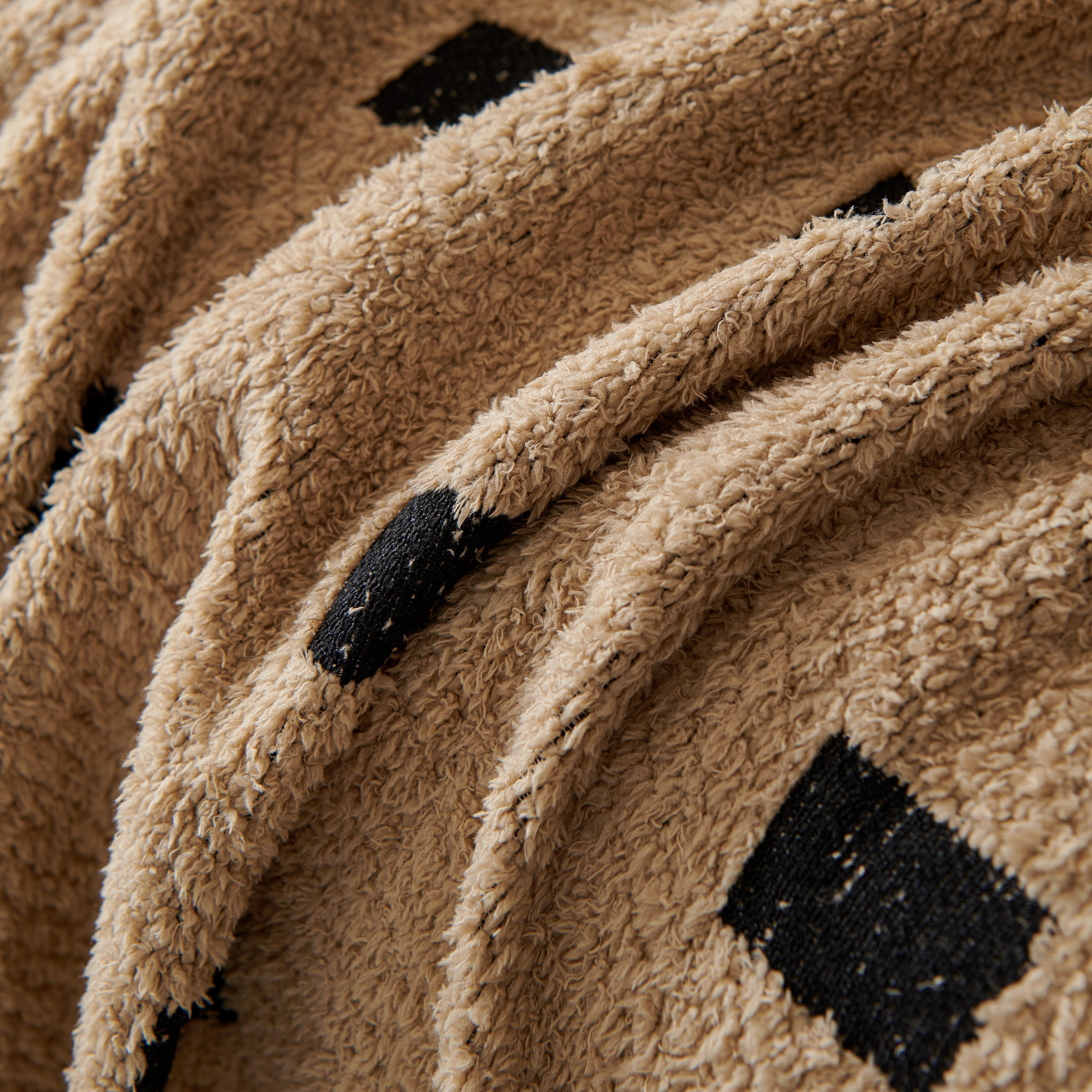 Woven Chenille Sofa Throw with Square Pattern