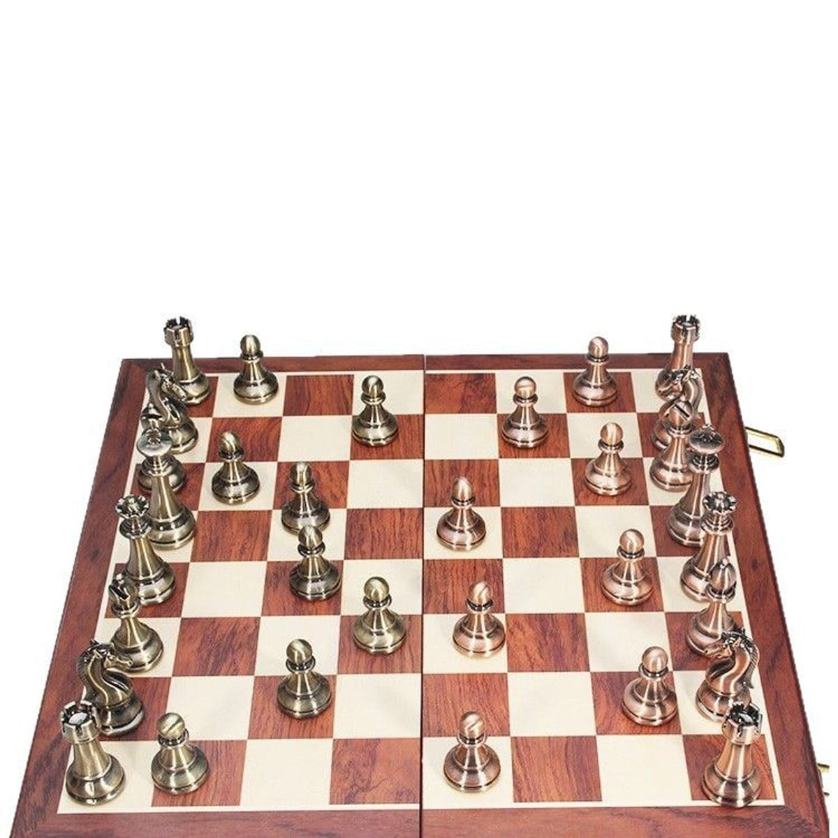 Acrylic Pieces Large Metal Chess Set - Image 1
